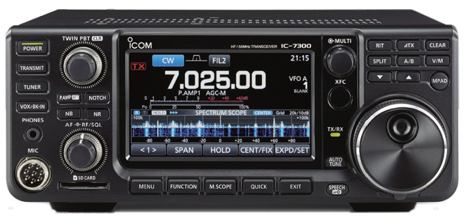 IC-7300 front panel.
