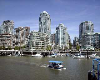 A view of the Vancouver waterfront, from Granville Island.