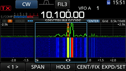 Screenshot capture: Spectrum scope resolution BW ≤ 50 Hz.