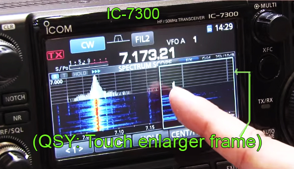Frequency change on touch-screen. Courtesy I0GEJ.