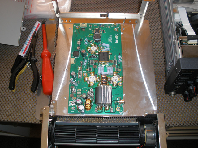 Figure 3: PA board, removed for power-device replacement. Click for larger image.
