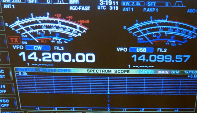 Weak signal at 14200 kHz.