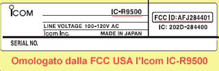 FCC certification label.