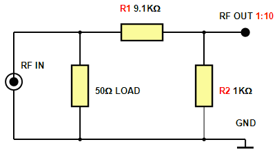 Fig. 2: Schematic of 10:1 voltage divider.